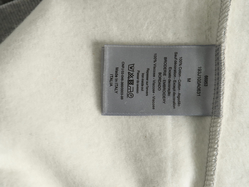 Dior embroidered silver logo hoodie TSK1