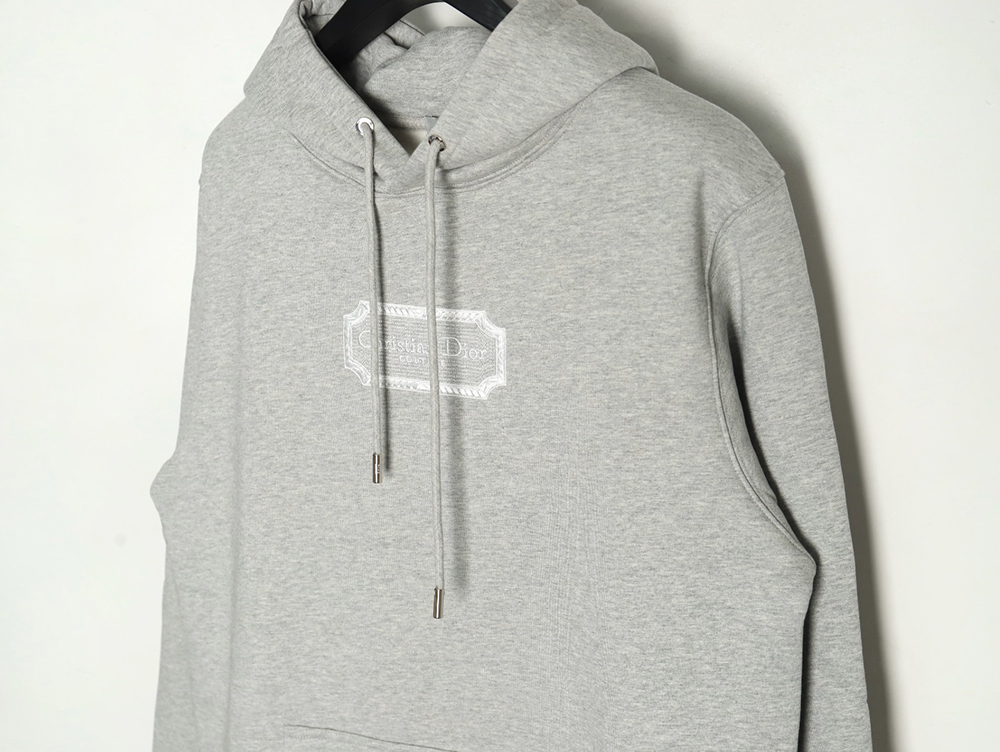Dior embroidered silver logo hoodie TSK1