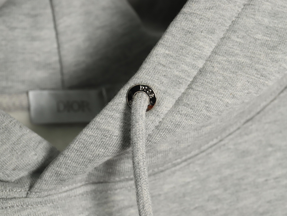 Dior embroidered silver logo hoodie TSK1