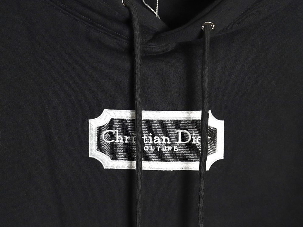 Dior embroidered silver logo hoodie TSK2