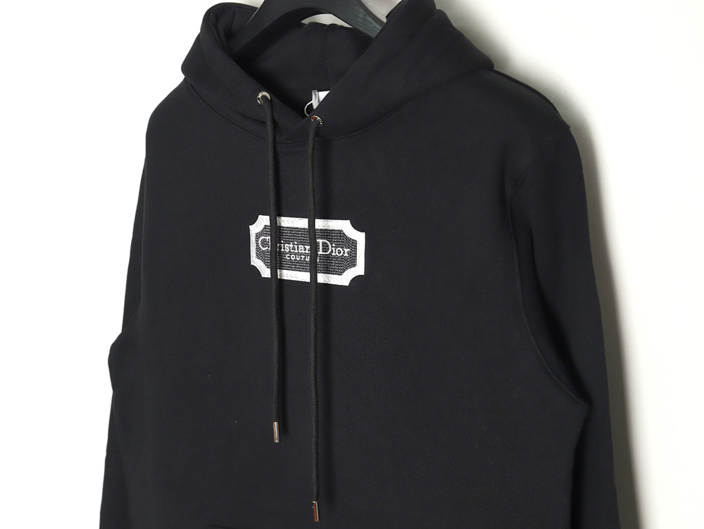 Dior embroidered silver logo hoodie TSK2