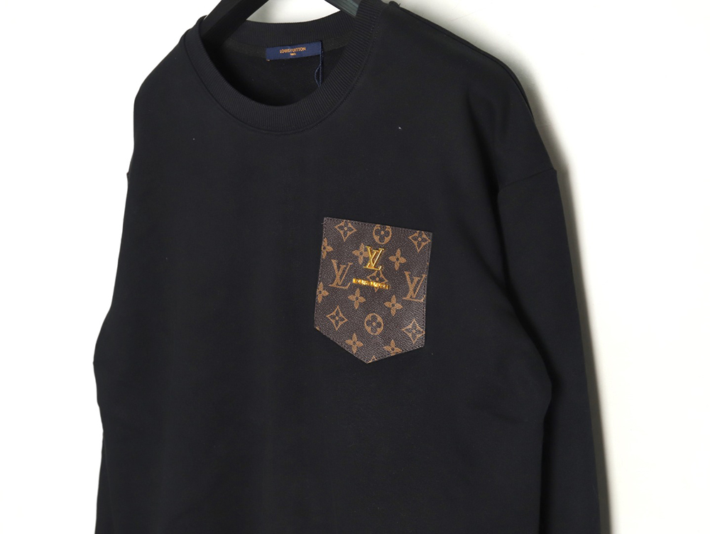 Louis Vuitton presbyopia leather label cotton sweatshirt TSK1