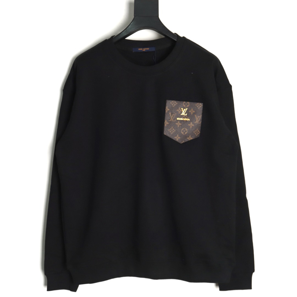 Louis Vuitton presbyopia leather label cotton sweatshirt TSK1