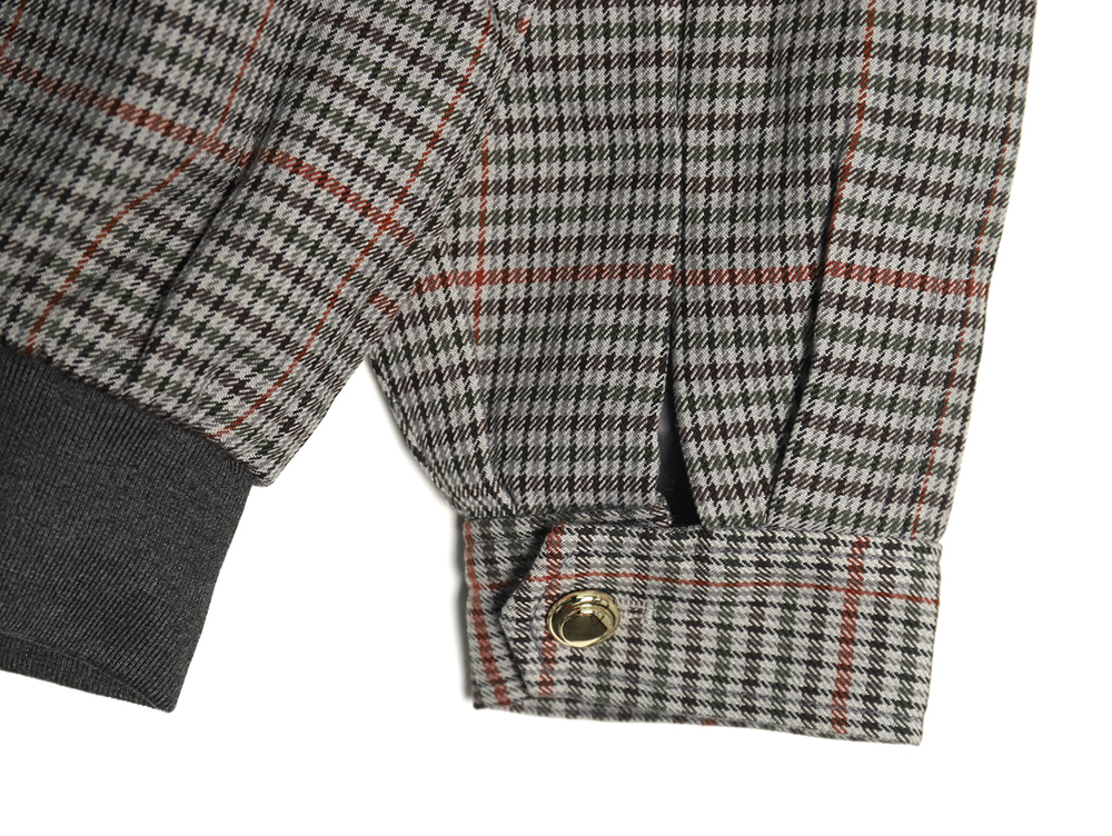 Miu Miu fine plaid stand collar zipper jacket