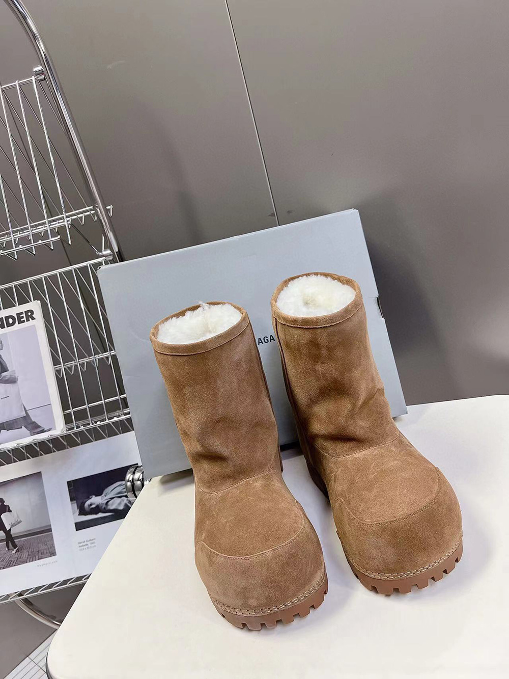 Balenciaga Alaska Fur Boots "Brown"