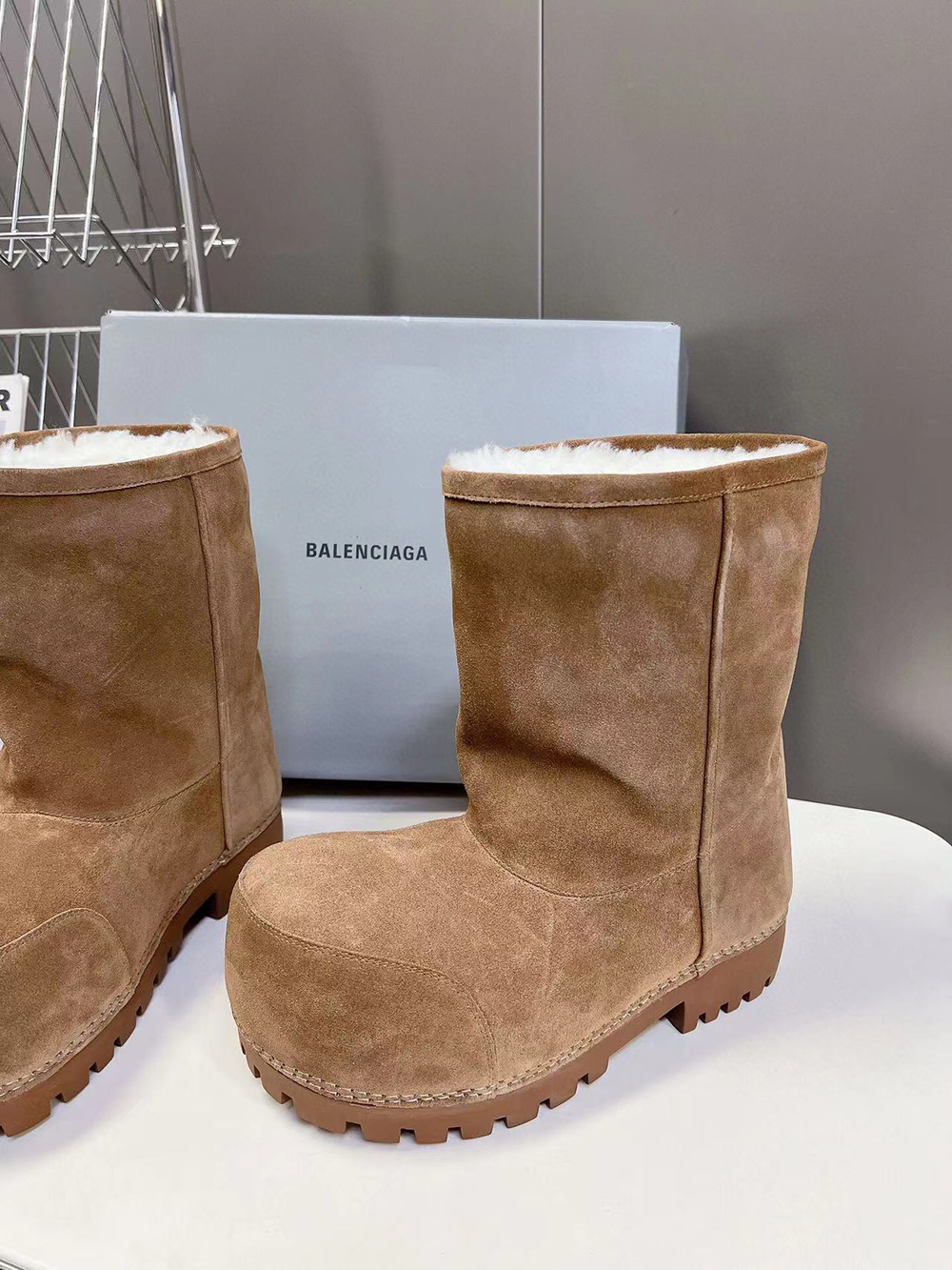 Balenciaga Alaska Fur Boots "Brown"