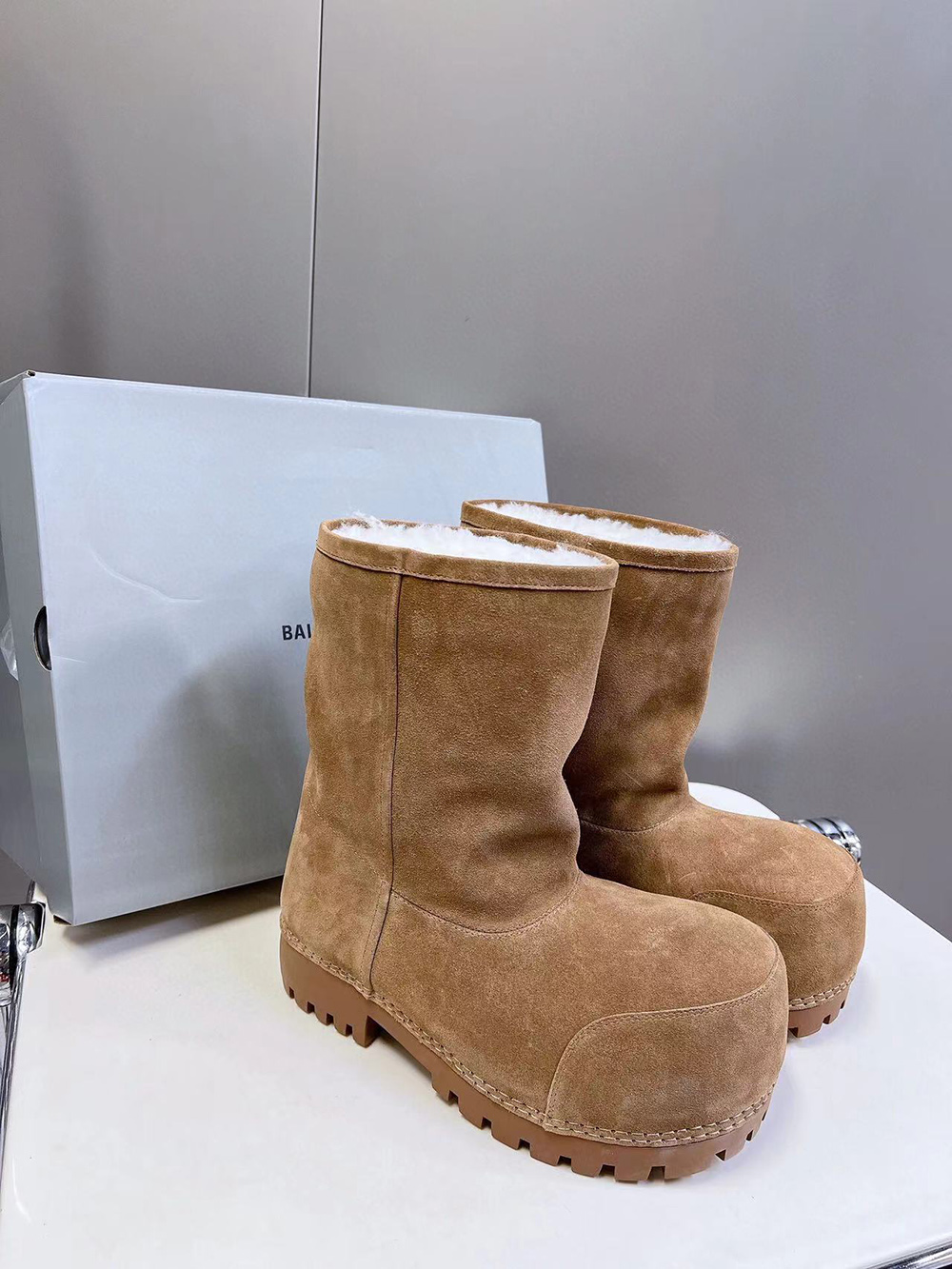 Balenciaga Alaska Fur Boots "Brown"