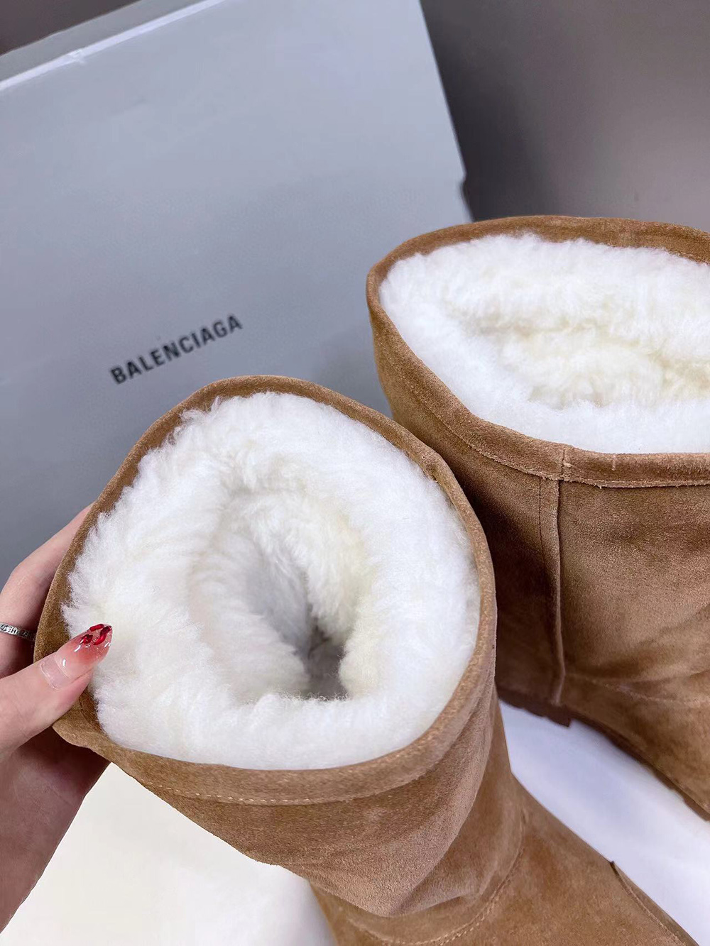 Balenciaga Alaska Fur Boots "Brown"