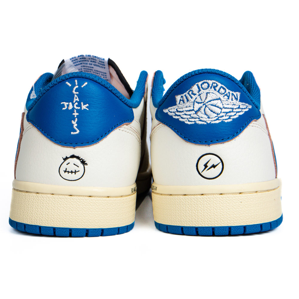 Fragment Design x Travis Scott x Air Jordan 1 Retro Low OG SP 'Sail Military Blue'