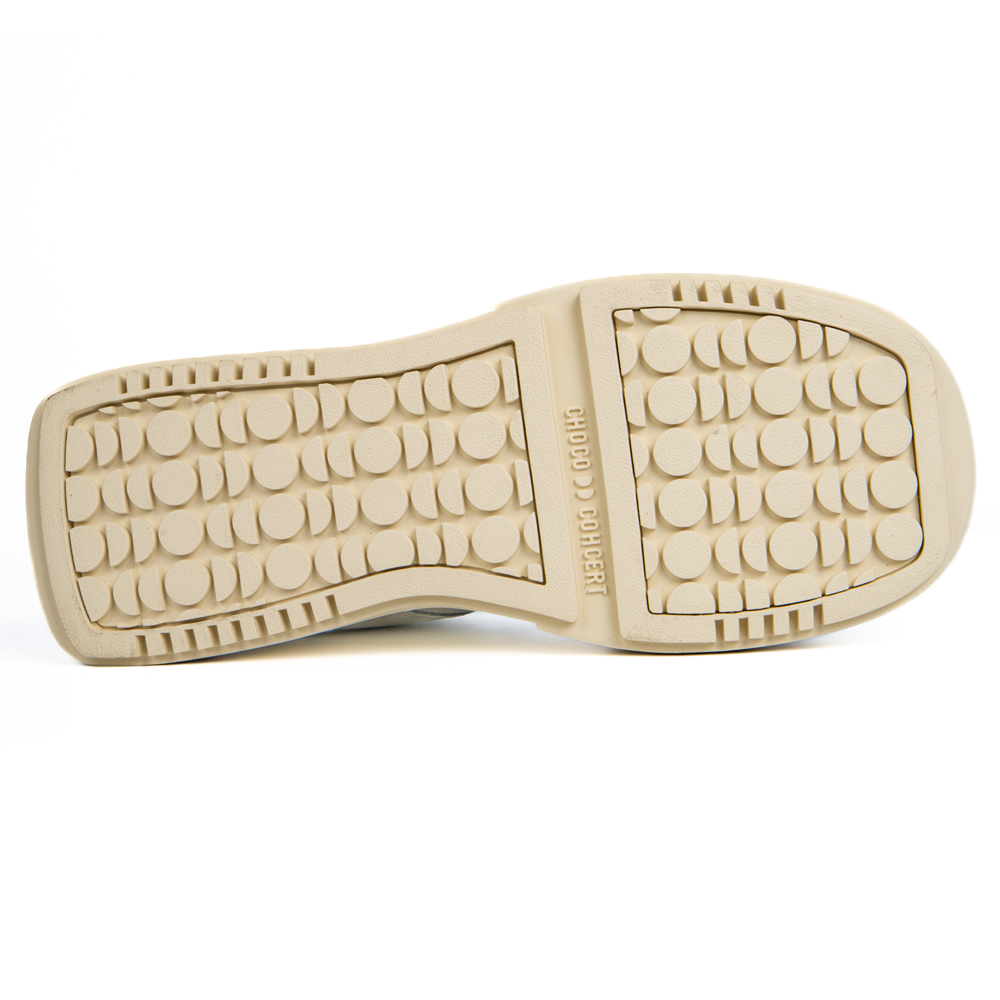 Choco Concert Cow Leather Stylish Skateboarding Shoes White