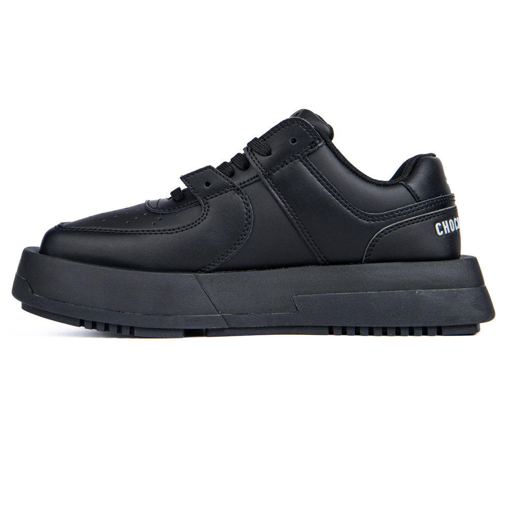 Choco Concert Cow Leather Stylish Skateboarding Shoes Black