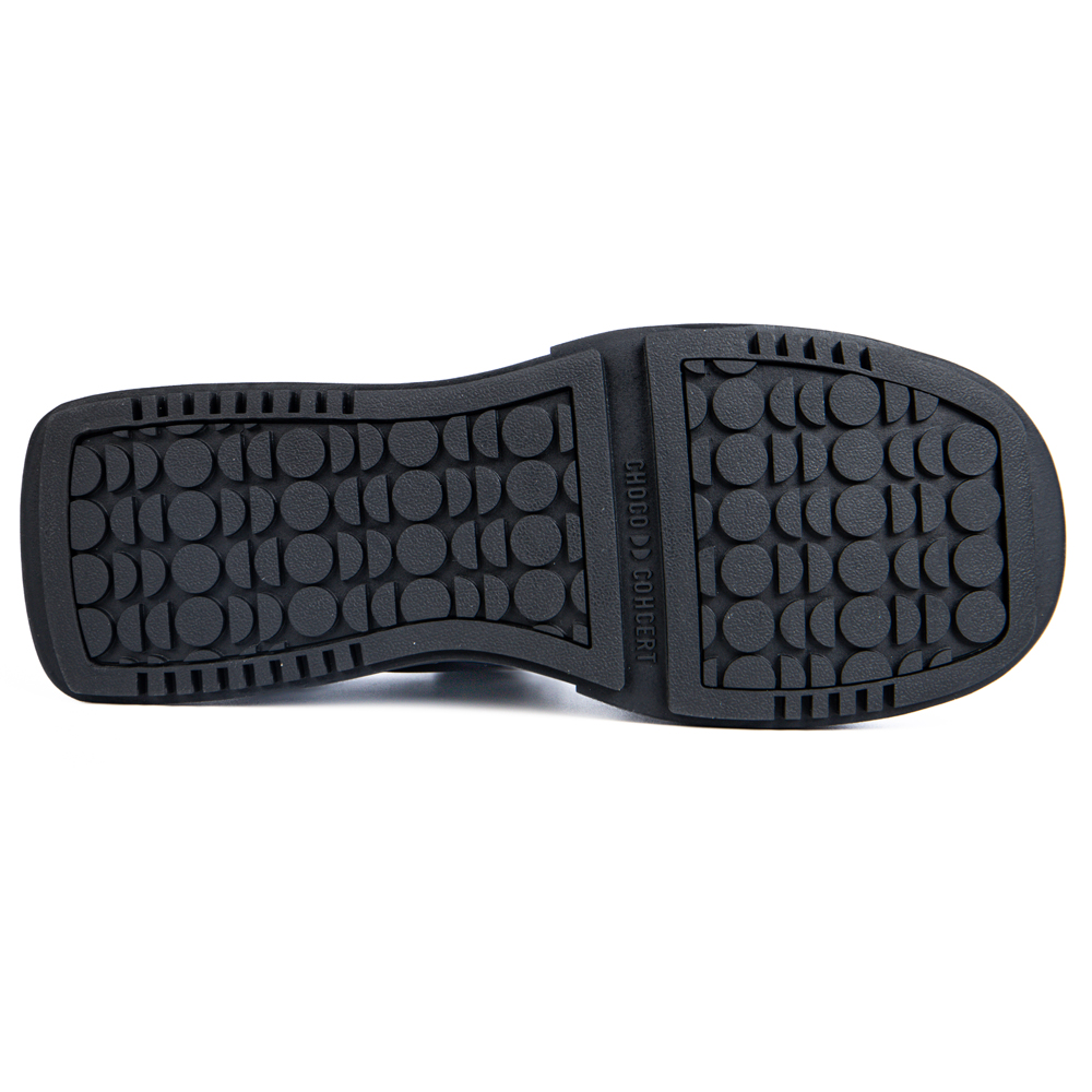 Choco Concert Cow Leather Stylish Skateboarding Shoes Black