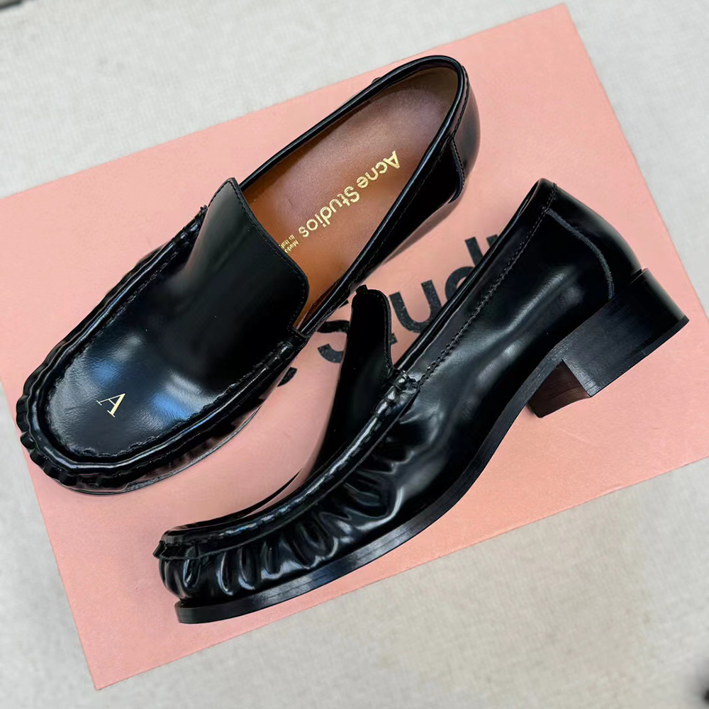 Acne Studios Leather Loafers in Black