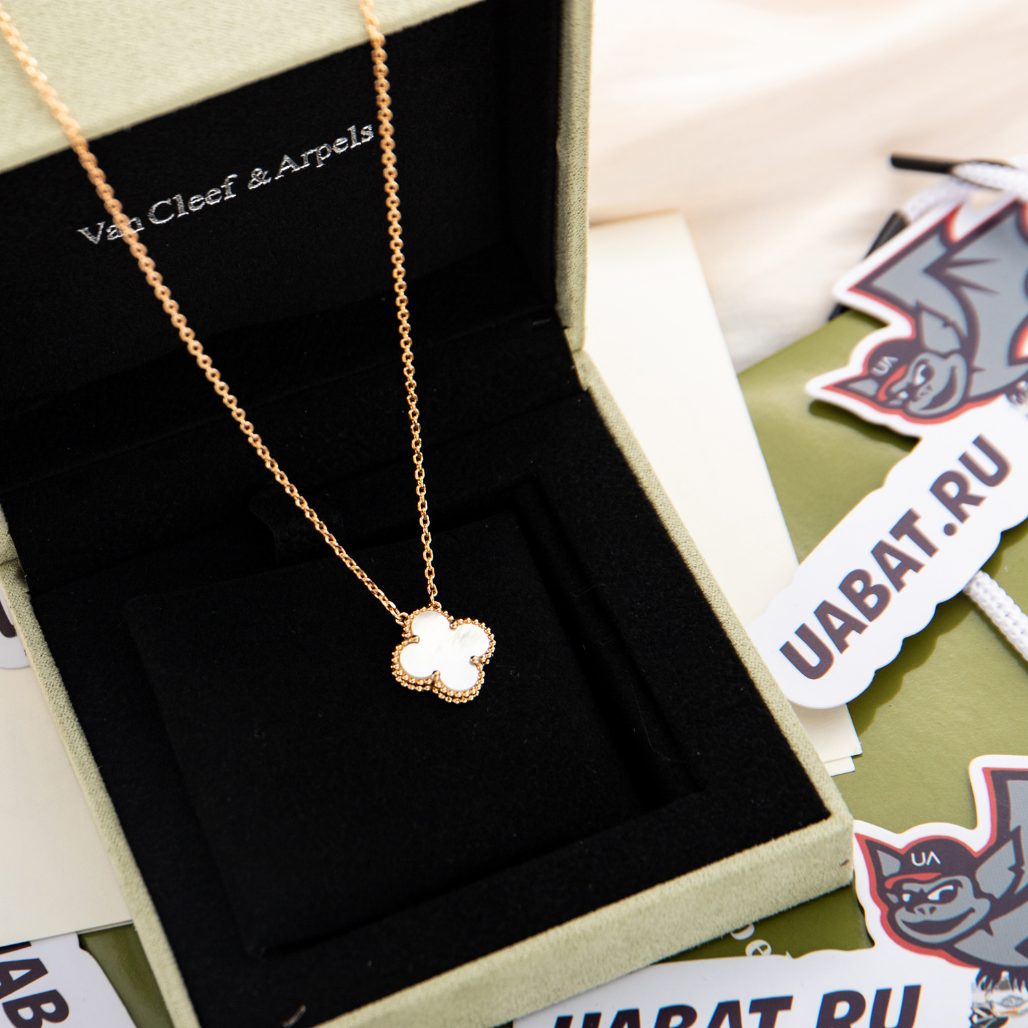 Van Cleef & Arpels, Gold White Shell Necklaces