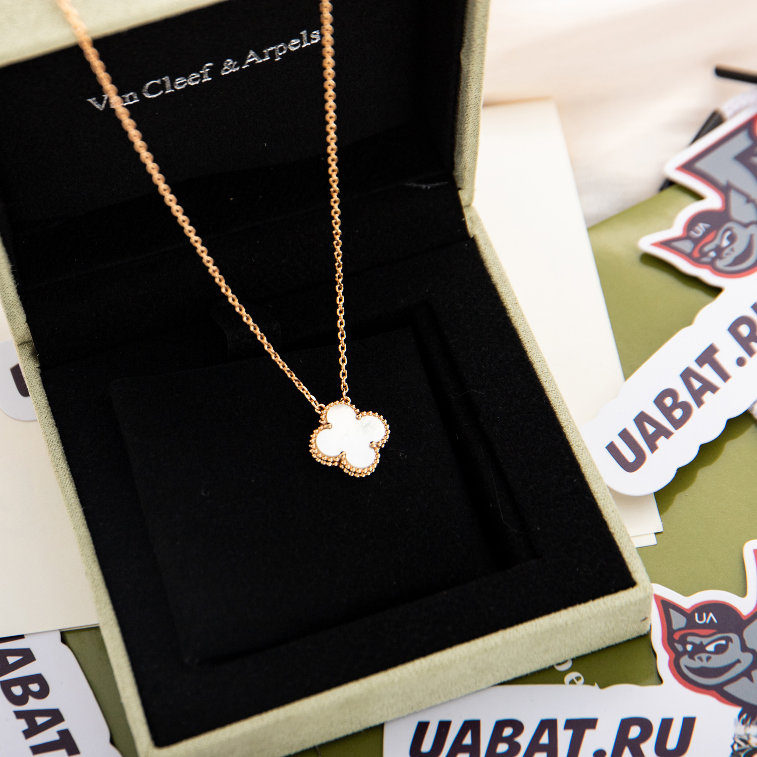 Van Cleef & Arpels, Gold White Shell Necklaces