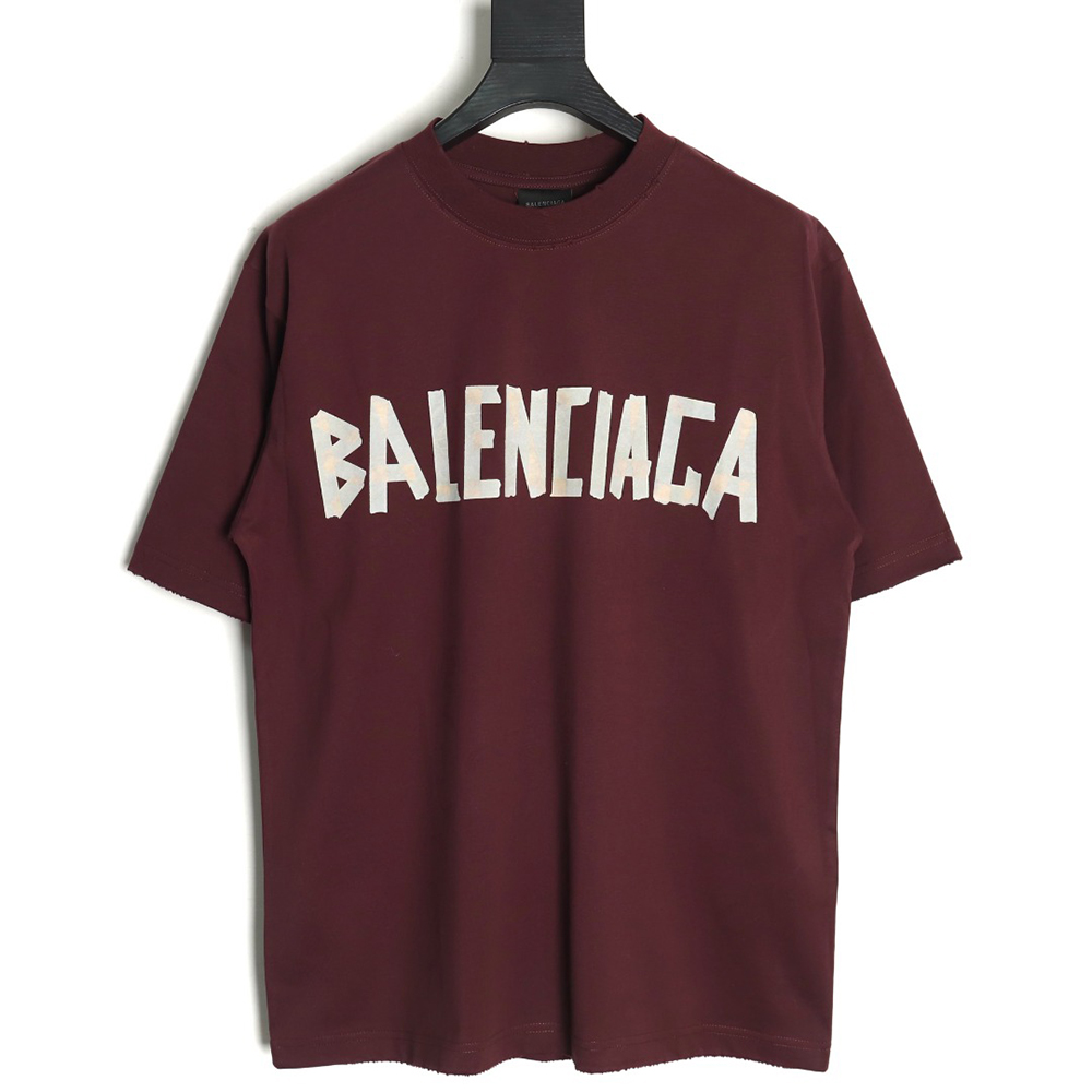 Balenciaga Tape Print Short Sleeve T-Shirt TSK1