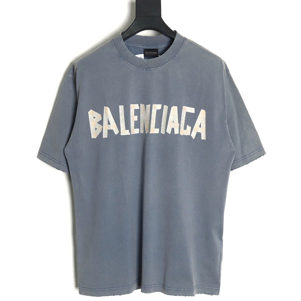 Balenciaga Tape Print Short Sleeve T-Shirt TSK4