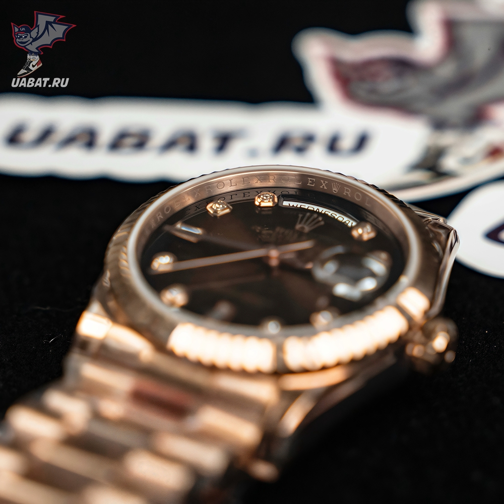 Rolex - DayDate 36mm Flt Pres RG/RG Brown Diam EWF A3255 Mod