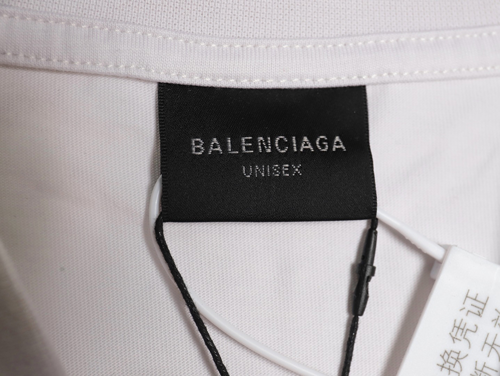 Balenciaga Art Letters Printed Washed Worn Short Sleeve T-Shirt