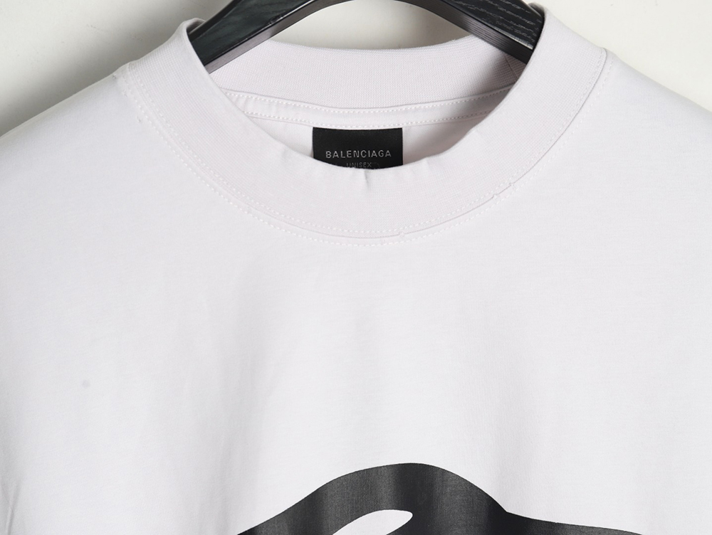 Balenciaga Art Letters Printed Washed Worn Short Sleeve T-Shirt