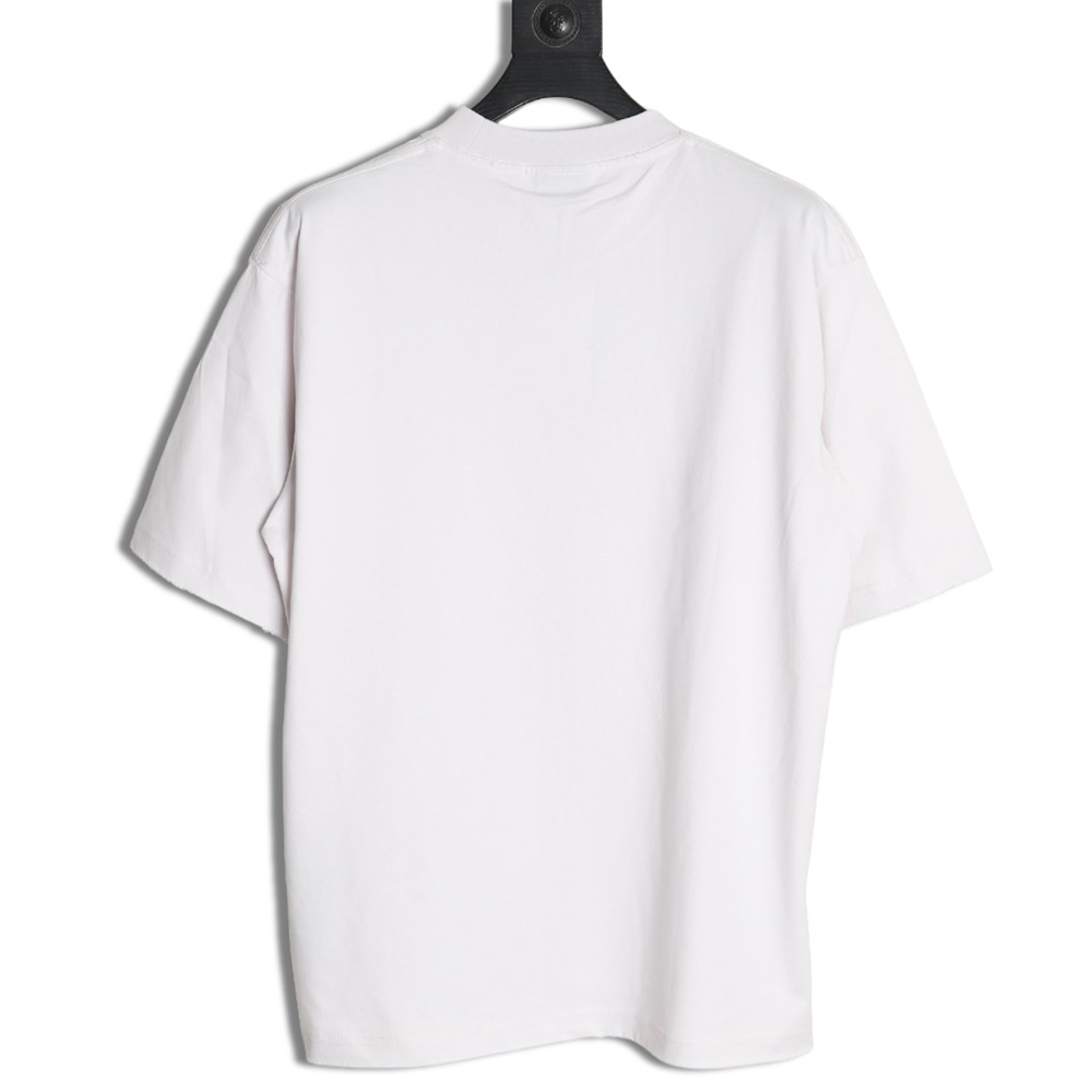Balenciaga Art Letters Printed Washed Worn Short Sleeve T-Shirt