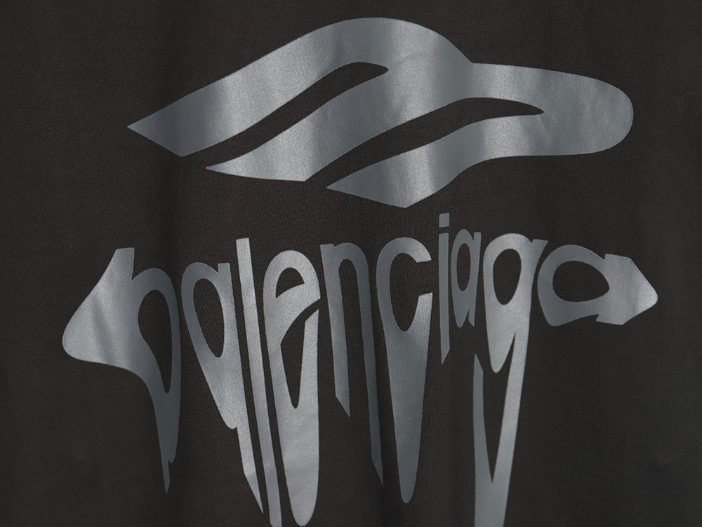 Balenciaga Art Letters Printed Washed Worn Short Sleeve T-Shirt TSK1