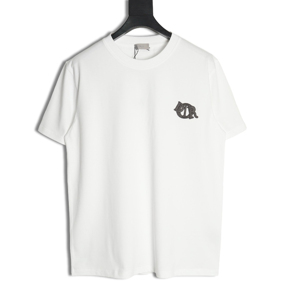 Dior four-color embroidered chapter letter T-shirt