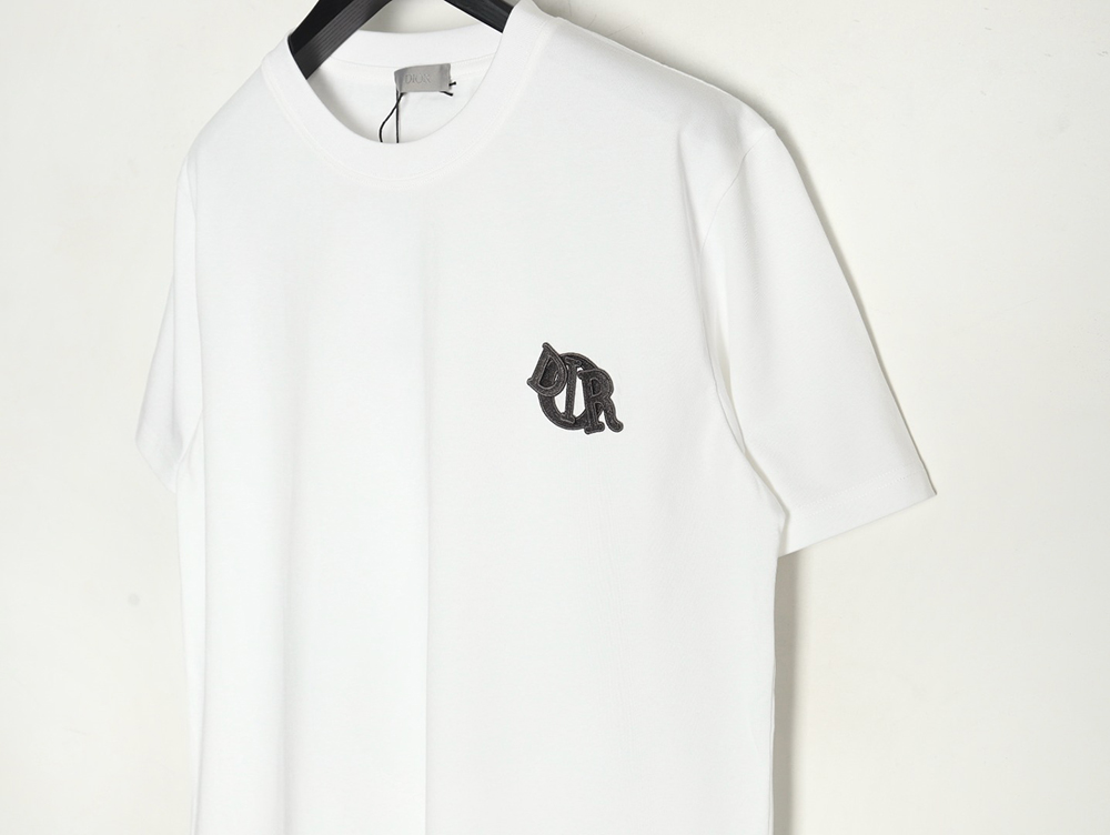 Dior four-color embroidered chapter letter T-shirt