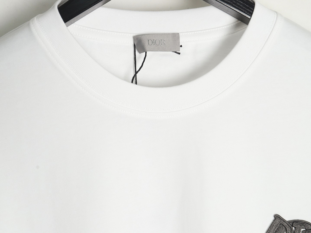 Dior four-color embroidered chapter letter T-shirt