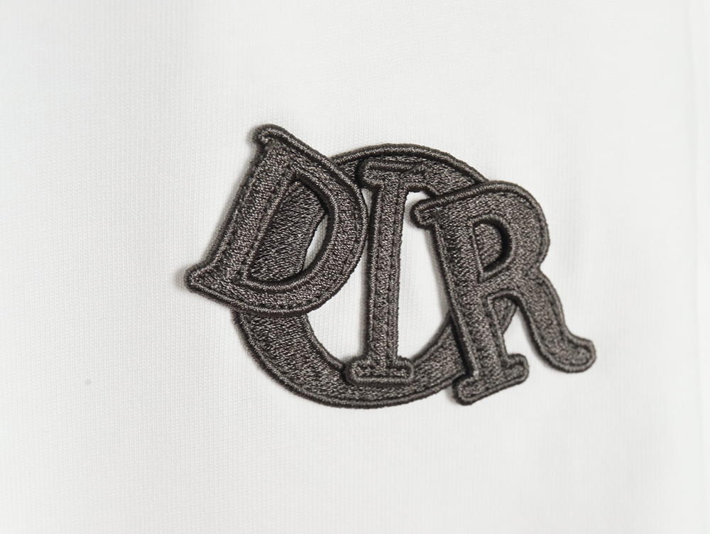 Dior four-color embroidered chapter letter T-shirt
