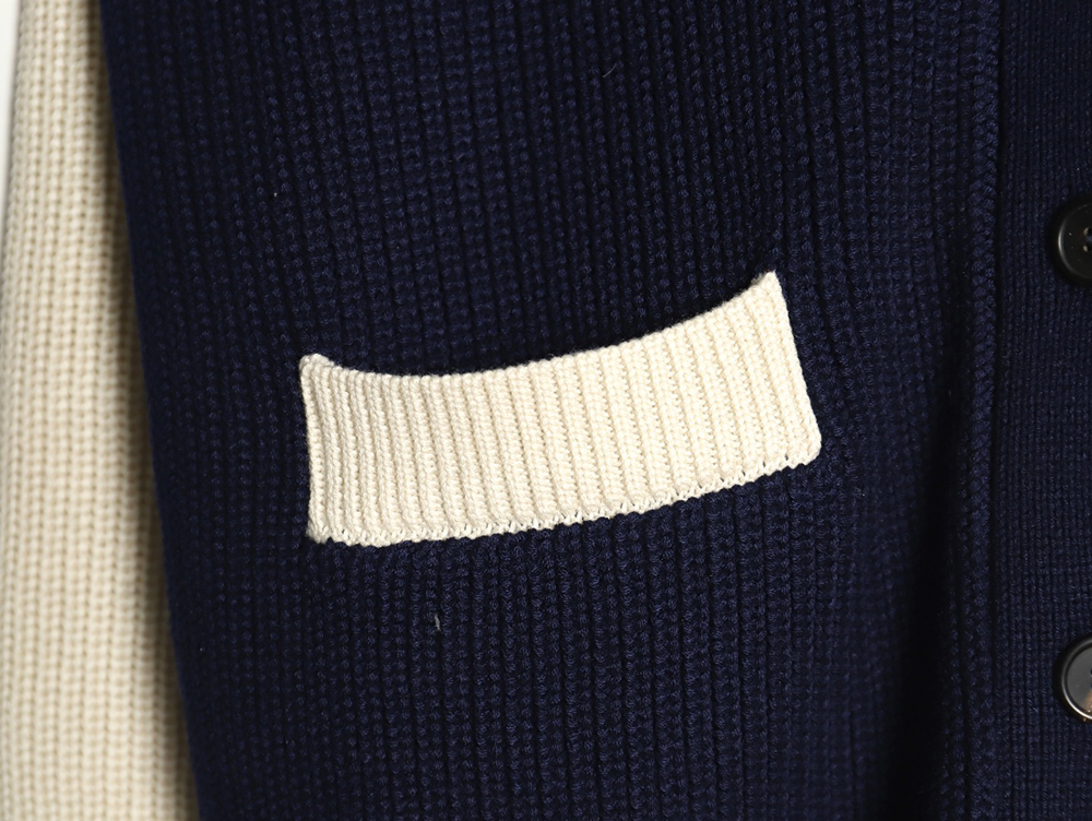 Miu Miu wool cashmere blend white and blue contrast color cardigan