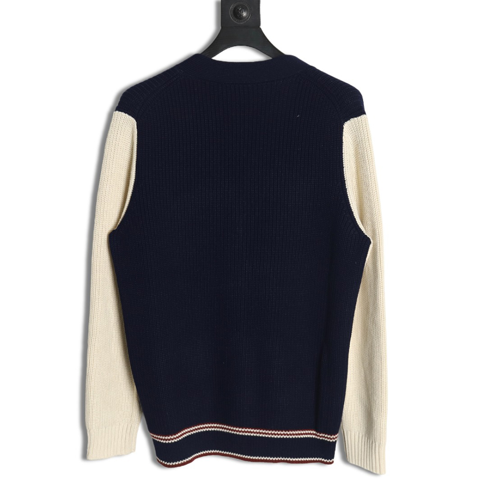 Miu Miu wool cashmere blend white and blue contrast color cardigan