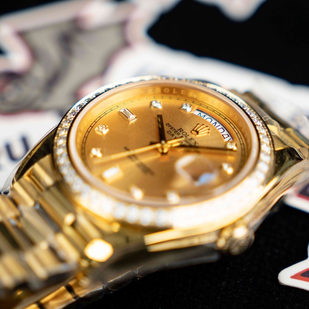 Rolex - DayDate 36mm Dia Pres YG/YG Gold Diam EWF A3255 Mod