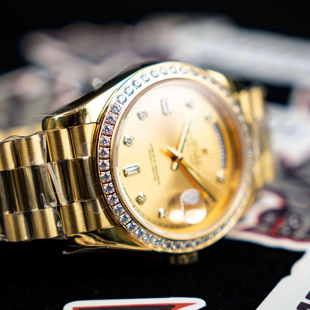 Rolex - DayDate 36mm Dia Pres YG/YG Gold Diam EWF A3255 Mod