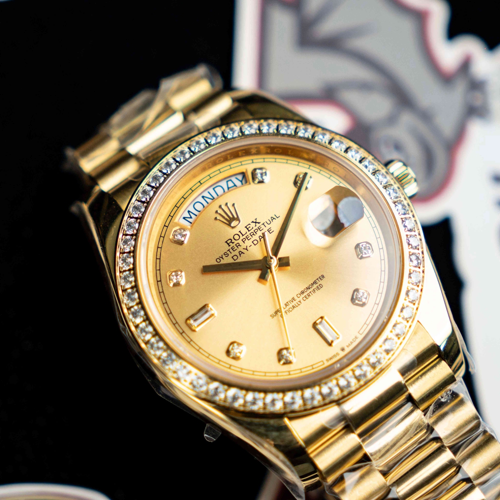 Rolex - DayDate 36mm Dia Pres YG/YG Gold Diam EWF A3255 Mod