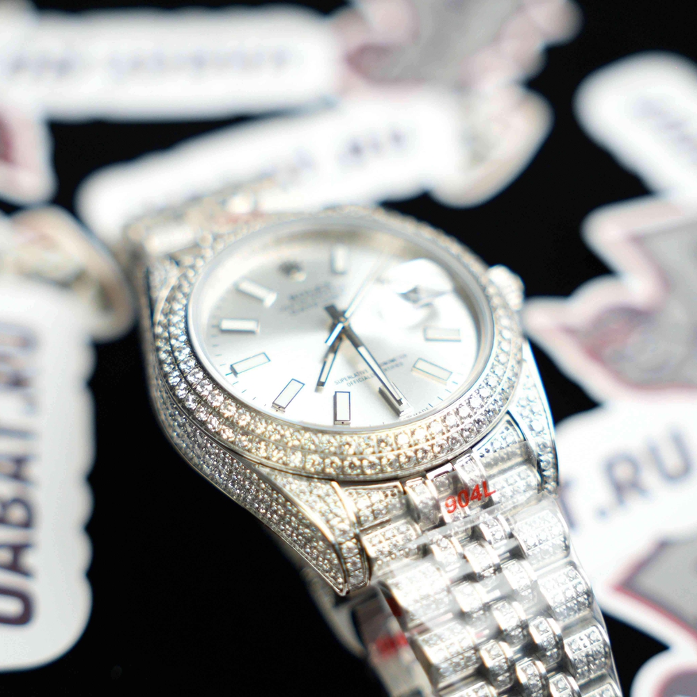 Rolex - Datejust 41mm Full Diamonds 904L SS/SS Sliver/Stk GMF A2824
