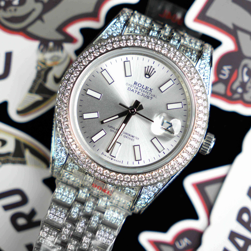 Rolex - Datejust 41mm Full Diamonds 904L SS/SS Sliver/Stk GMF A2824