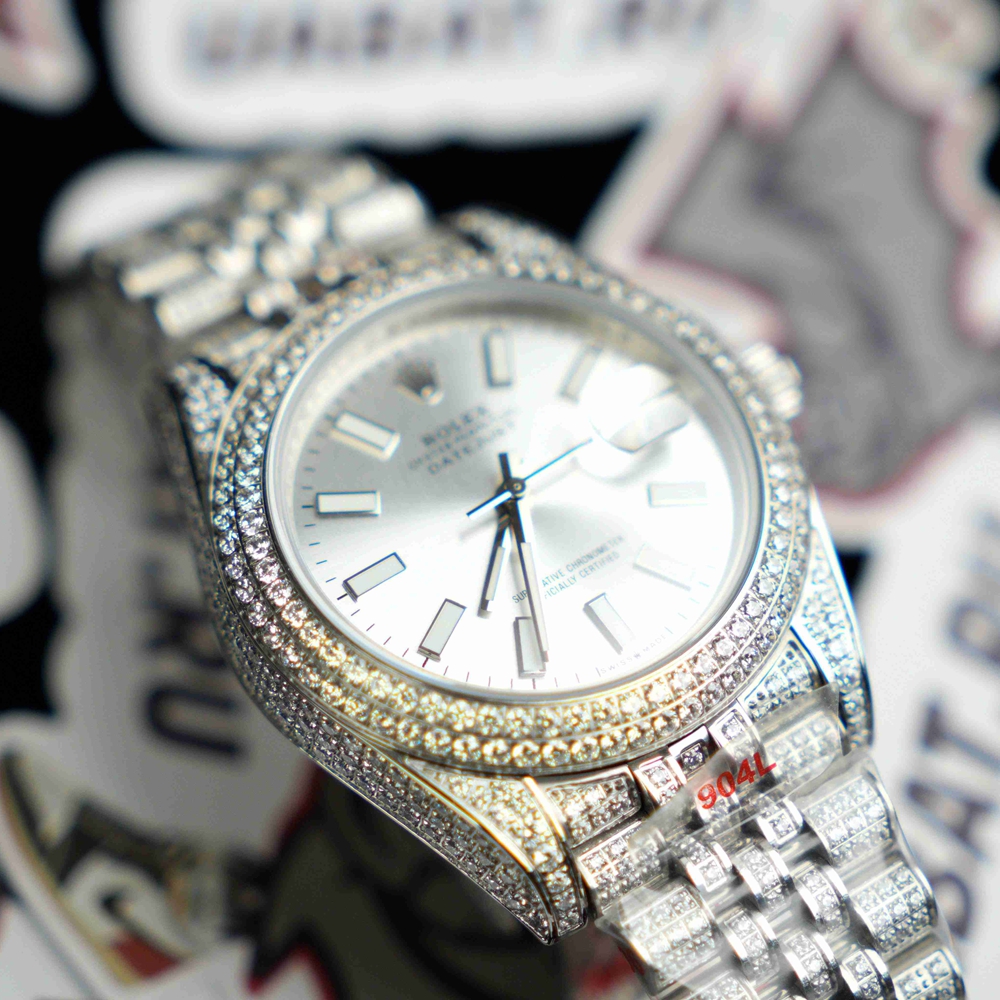 Rolex - Datejust 41mm Full Diamonds 904L SS/SS Sliver/Stk GMF A2824
