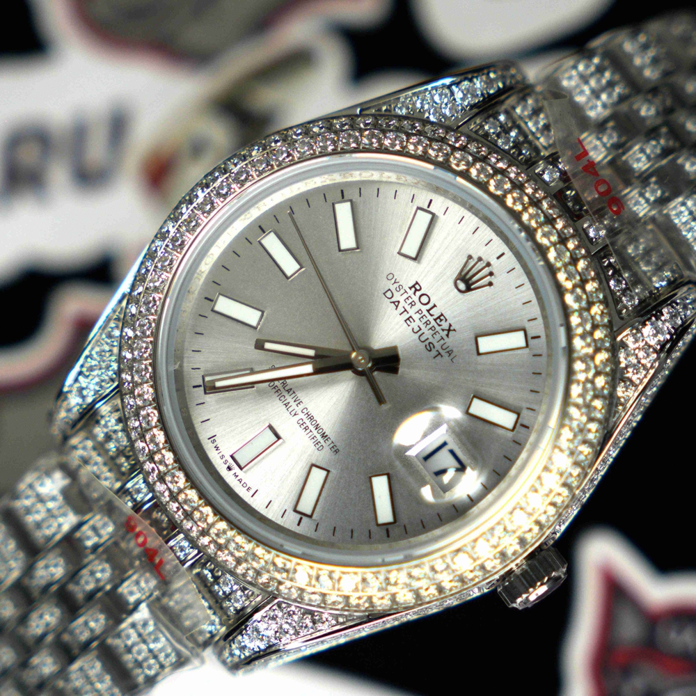 Rolex - Datejust 41mm Full Diamonds 904L SS/SS Sliver/Stk GMF A2824