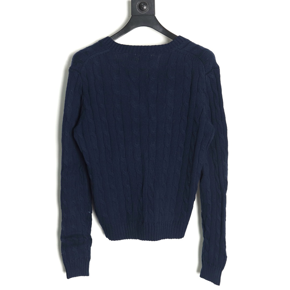 Ralph Lauren Classic Women's Cable Knit V-Neck Sweater