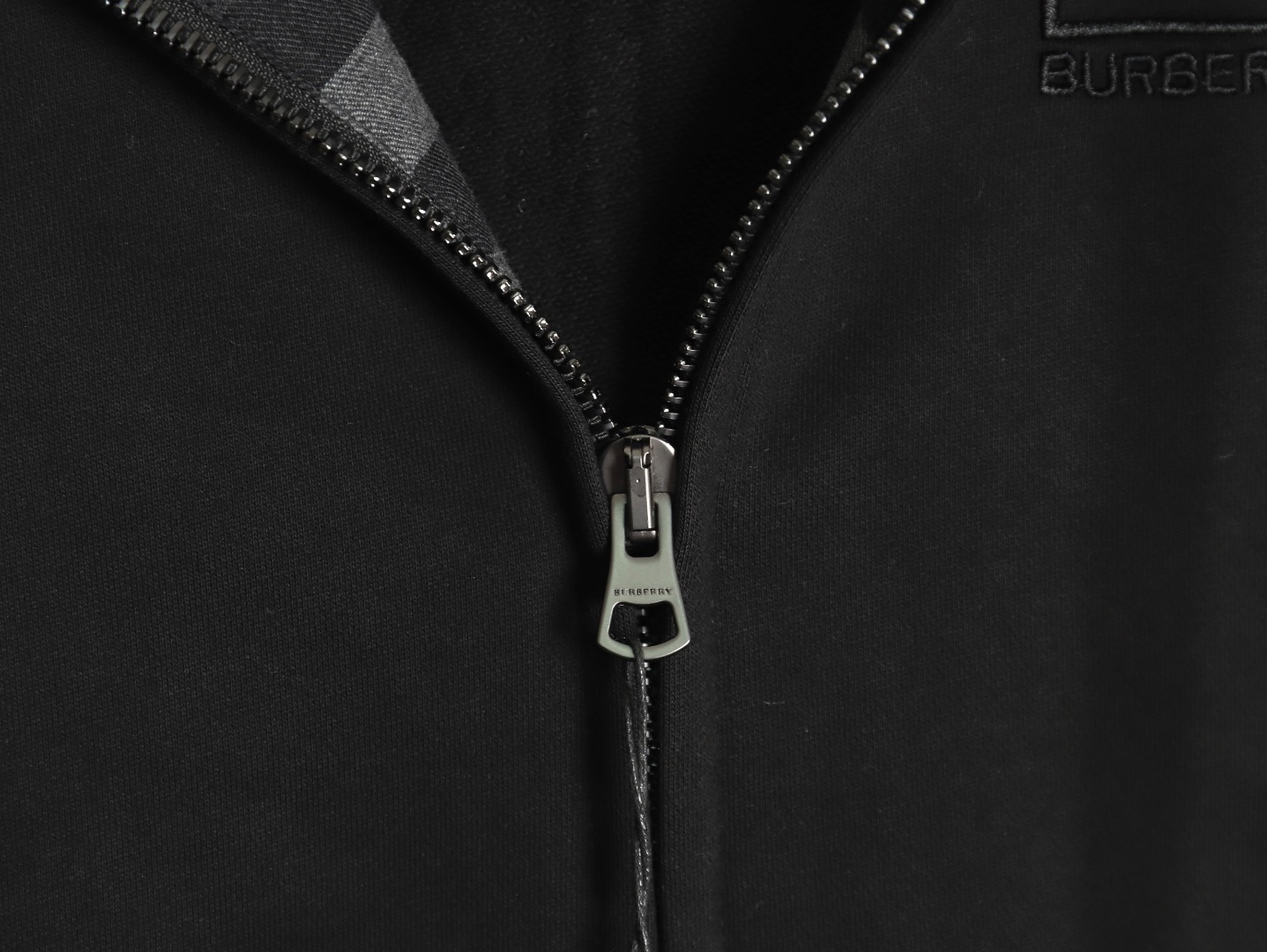 Burberry B plaid hooded zip-up hooded sweatshirt