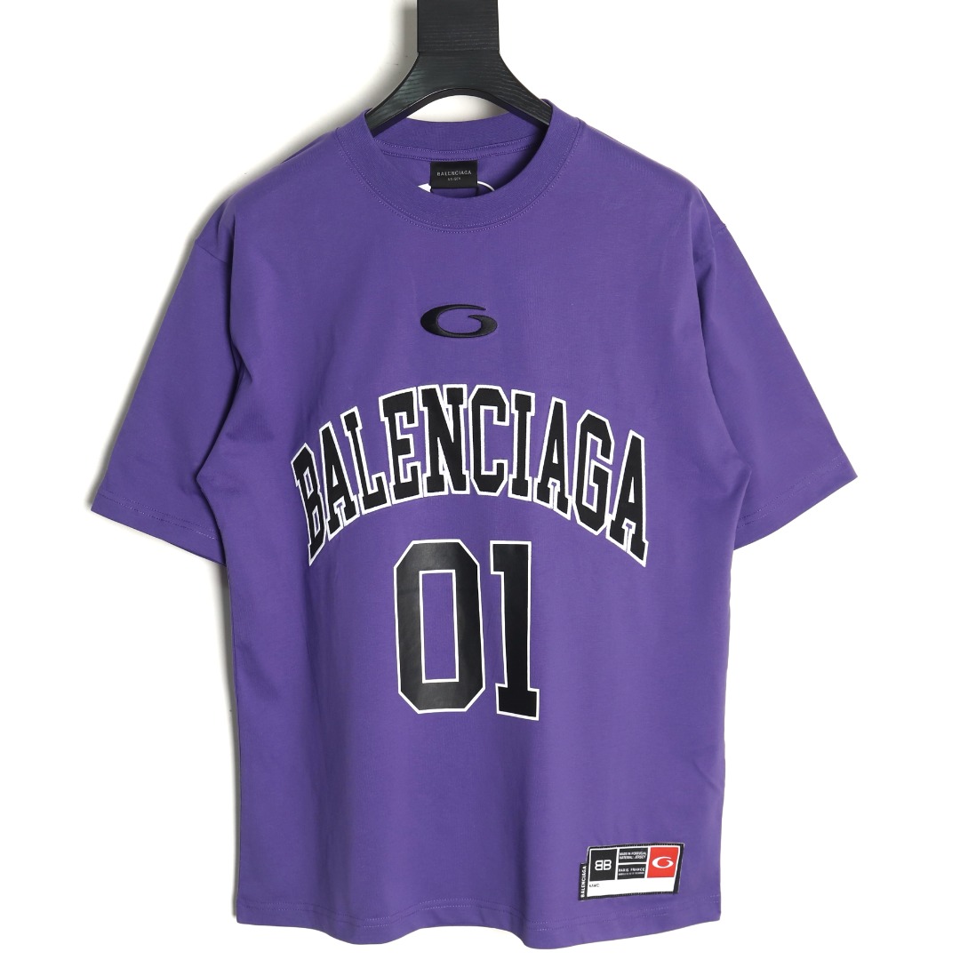 Balenciaga basketball jersey embroidered print short-sleeved T-shirt TSK1