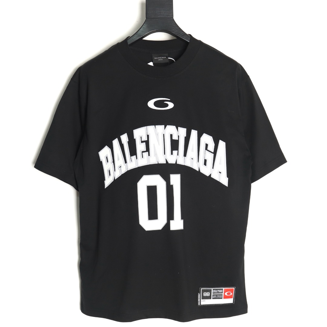 Balenciaga basketball jersey embroidered print short-sleeved T-shirt TSK3