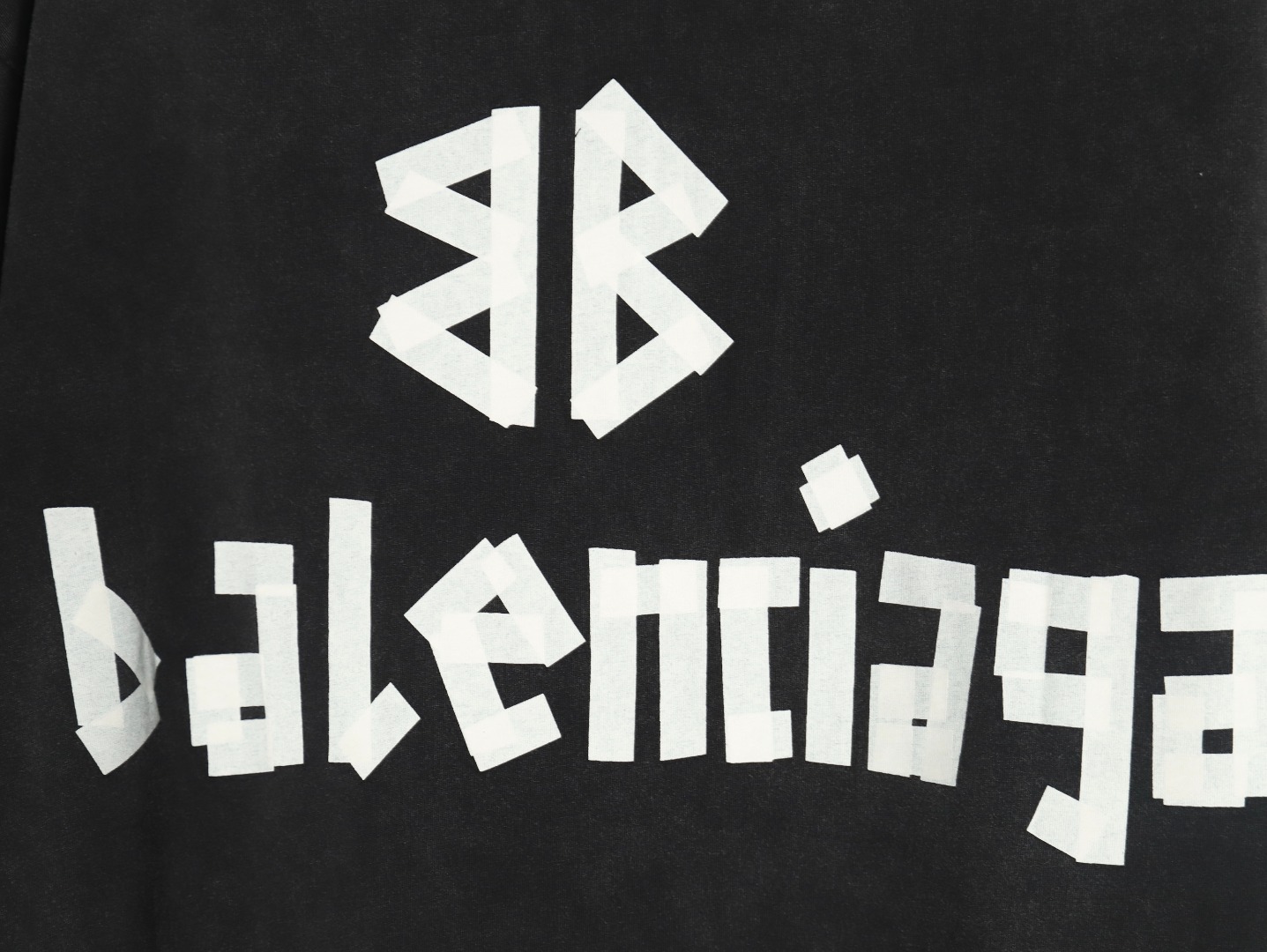 Balenciaga Washed Tape Letters Short Sleeve T-Shirt