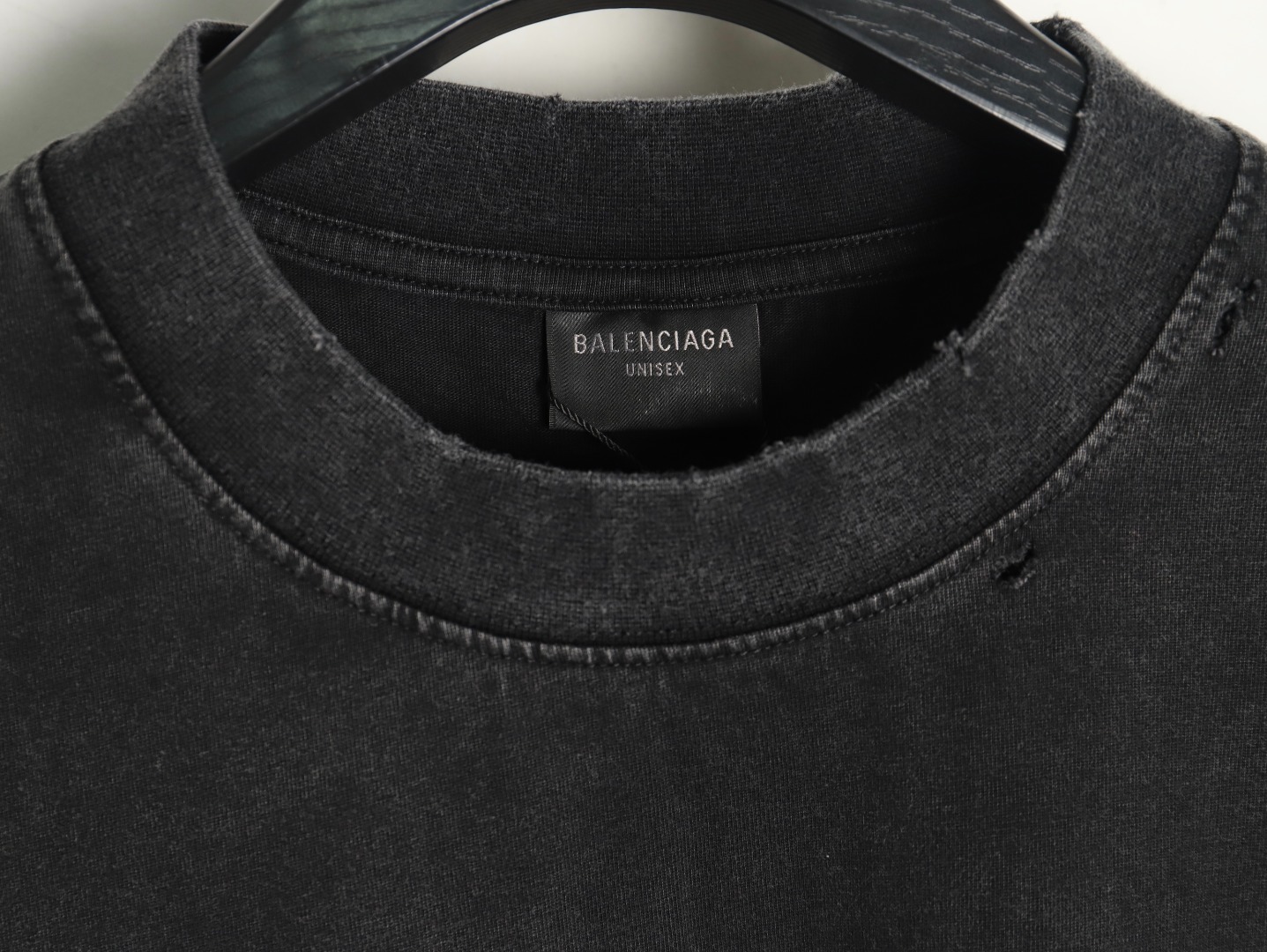 Balenciaga Washed Tape Letters Short Sleeve T-Shirt
