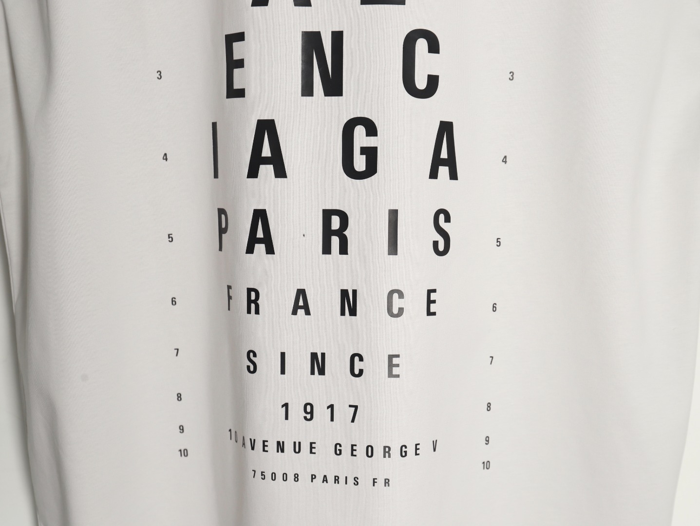 Balenciaga Cut Eye Chart Short Sleeve T-shirt