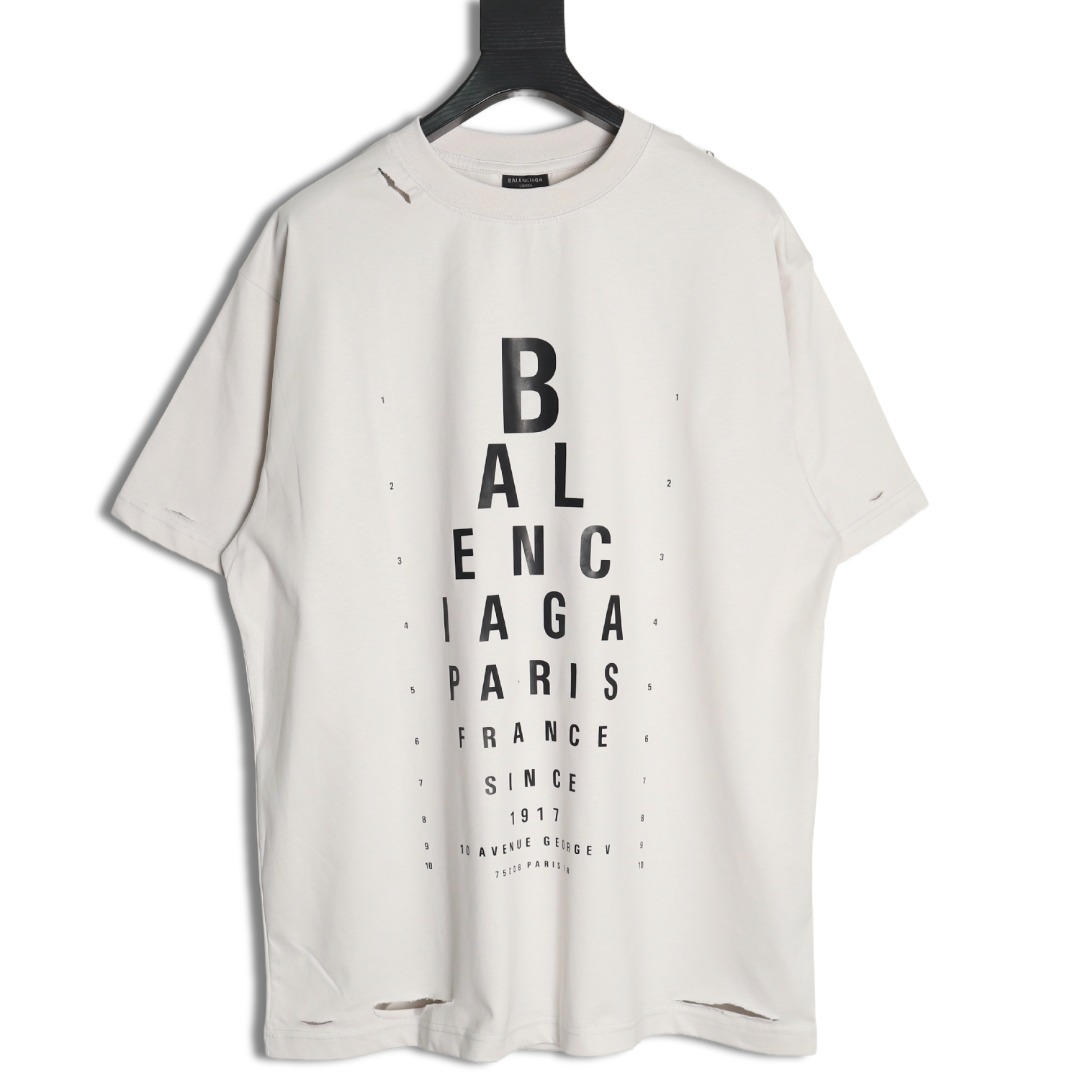Balenciaga Cut Eye Chart Short Sleeve T-shirt