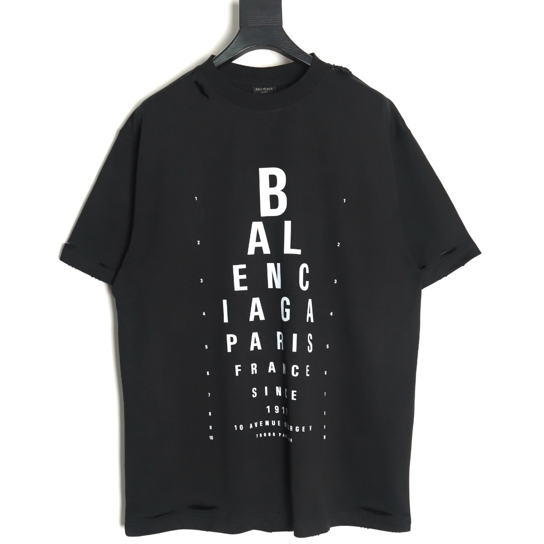 Balenciaga Cut Eye Chart Short Sleeve T-shirt TSK1