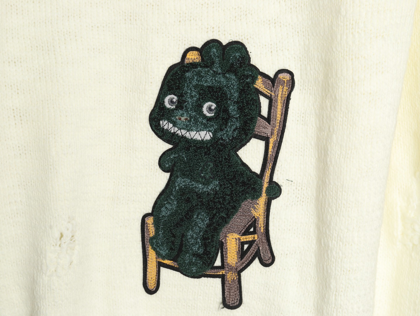 Dior dinosaur chair embroidered crewneck sweater