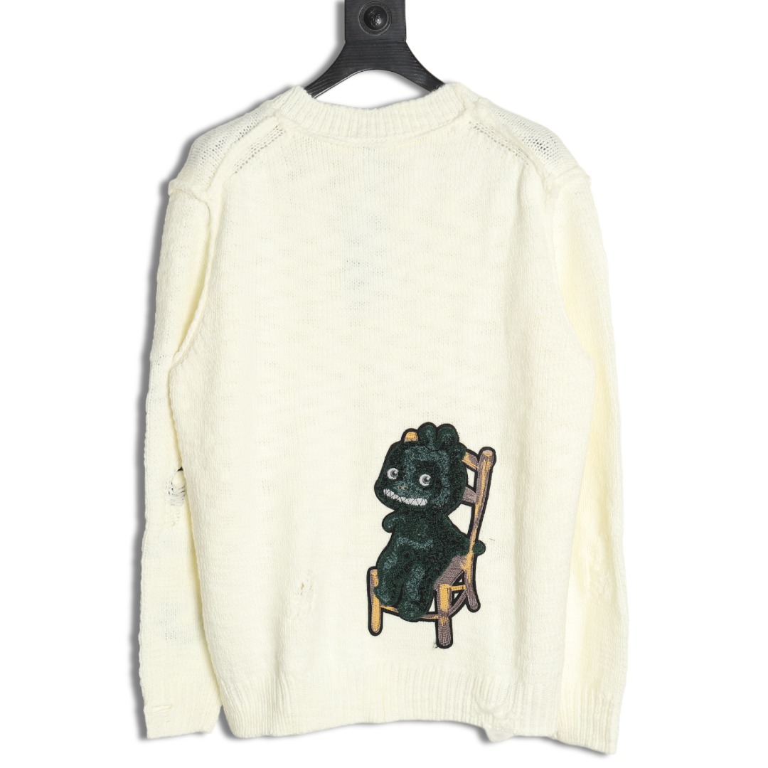 Dior dinosaur chair embroidered crewneck sweater